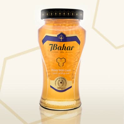 7Bahar honey with comb "petekli bal" - 500g - Glass