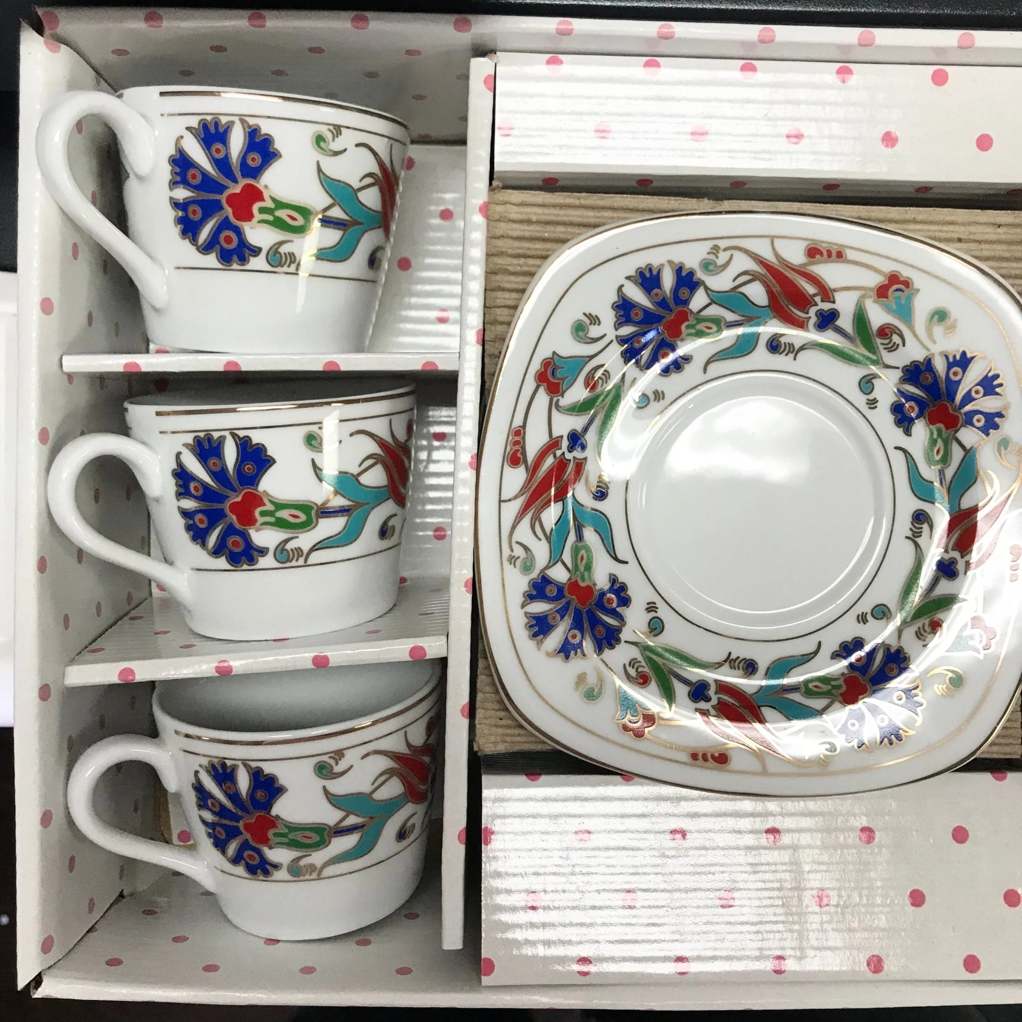 Coffee Cup Set of 6 | with Double Carnation - Image 3