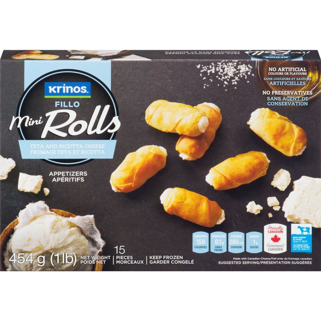 Krinos Mini Rolls spinach-feta & feta-ricotta ,  454g