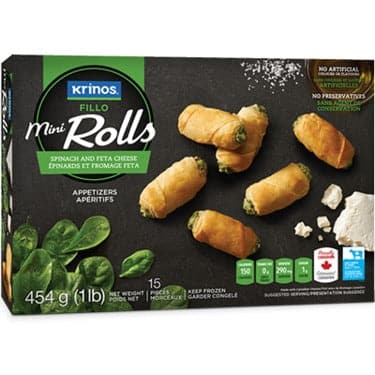 Krinos Mini Rolls spinach-feta & feta-ricotta ,  454g - Image 2