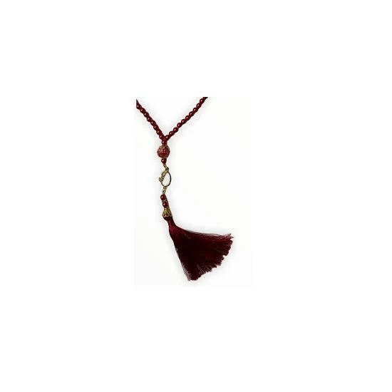 Prayer beads (Rosary) "Red with gold detailed" "Tesbih"