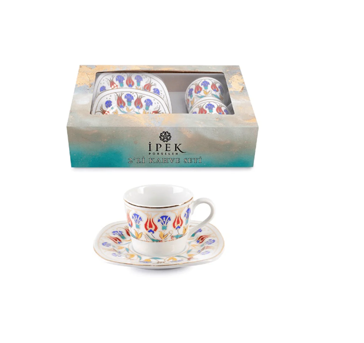 Toronto Turkish Coffee Cups | Tulip Pattern | Set of 2