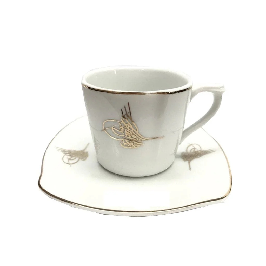 Turkish coffee cups |  Gold Tugra | Set of 2